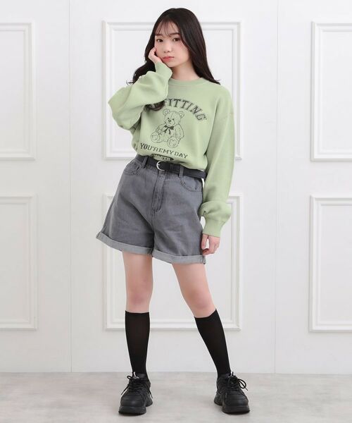 PINK-latte / ピンク ラテ ニット・セーター | コットンジャカードくまプルオーバー | 詳細11