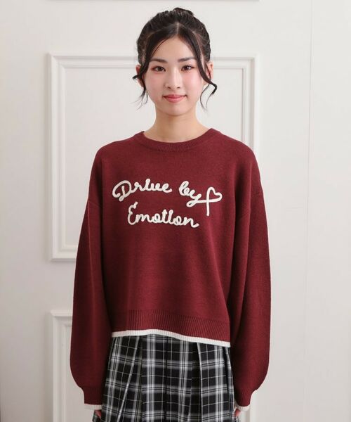 PINK-latte / ピンク ラテ ニット・セーター | コード風ステッチニットプルオーバー | 詳細1