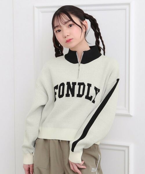 PINK-latte / ピンク ラテ ニット・セーター | もちもちハーフZIPニットプルオーバー | 詳細7