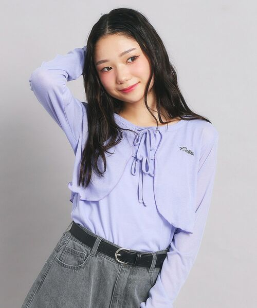 PINK-latte/ピンク ラテ 【セットアイテム】シアーテレコボレロ+タンクセット ラベンダー(080) 13(130cm) PINK-latte/ピンク ラテ 【セットアイテム】シアーテレコボレロ+タンクセット ラベンダー(080) 13(130cm)