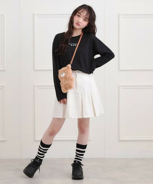 PINK-latte / ピンク ラテ Tシャツ | くまちゃんビッグロンT | 詳細13