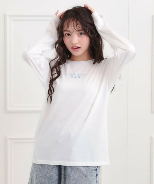 PINK-latte/ピンク ラテ くまちゃんビッグロンT オフホワイト(003) 13(130cm) PINK-latte/ピンク ラテ くまちゃんビッグロンT オフホワイト(003) 13(130cm)