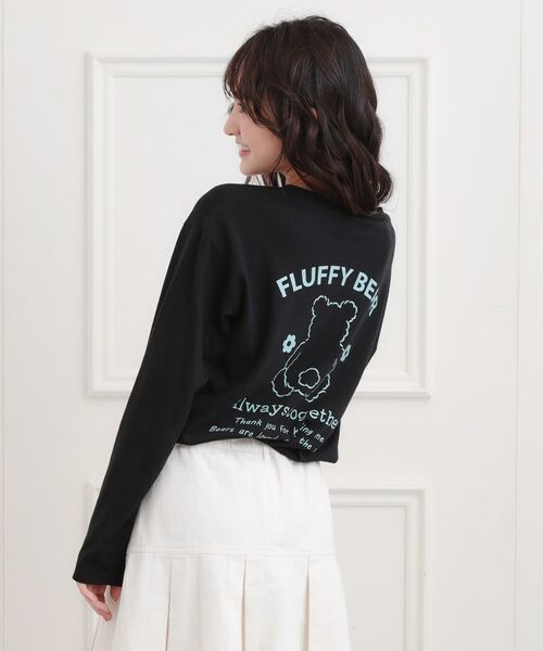 PINK-latte/ピンク ラテ くまちゃんビッグロンT ブラック(019) 13(130cm) PINK-latte/ピンク ラテ くまちゃんビッグロンT ブラック(019) 13(130cm)