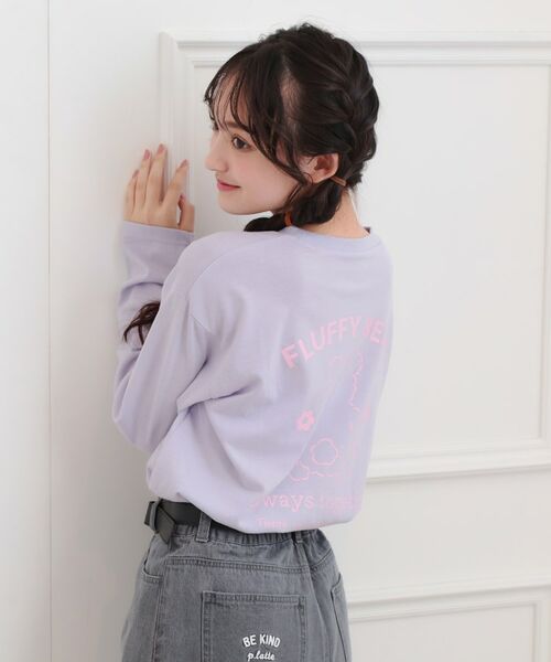 PINK-latte/ピンク ラテ くまちゃんビッグロンT ラベンダー(080) 15(150cm) PINK-latte/ピンク ラテ くまちゃんビッグロンT ラベンダー(080) 15(150cm)