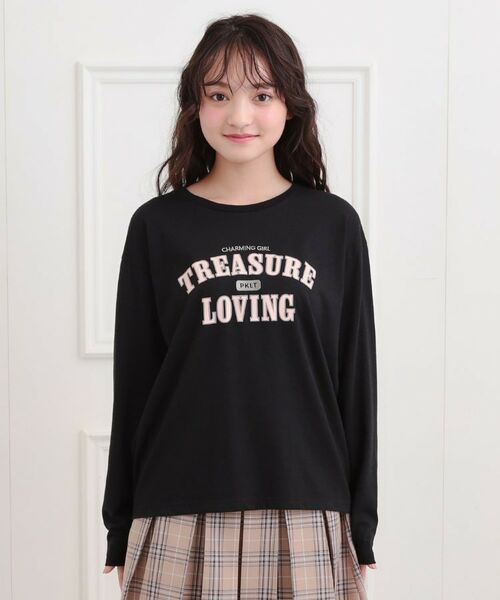 PINK-latte / ピンク ラテ Tシャツ | 【プチプラ】カレッジロンT | 詳細1