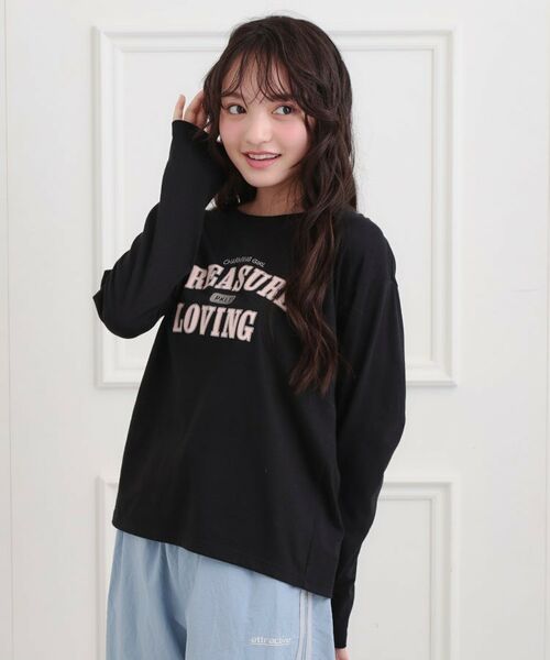 PINK-latte / ピンク ラテ Tシャツ | 【プチプラ】カレッジロンT | 詳細14