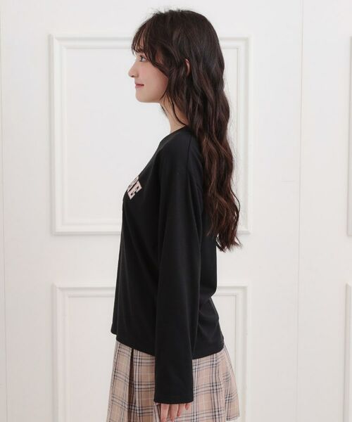 PINK-latte / ピンク ラテ Tシャツ | 【プチプラ】カレッジロンT | 詳細2