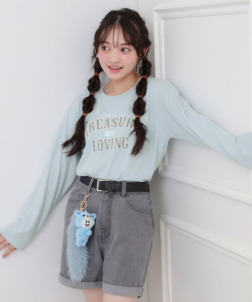 PINK-latte/ピンク ラテ 【プチプラ】カレッジロンT サックスブルー(090) 13(130cm) PINK-latte/ピンク ラテ 【プチプラ】カレッジロンT サックスブルー(090) 13(130cm)