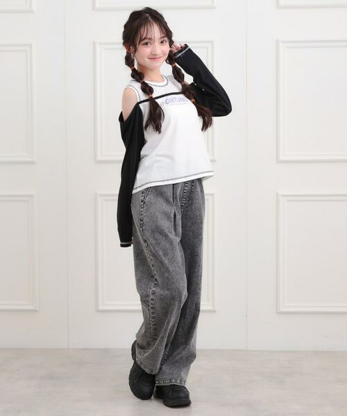 PINK-latte / ピンク ラテ カットソー | レイヤード風肩あきロンT | 詳細15