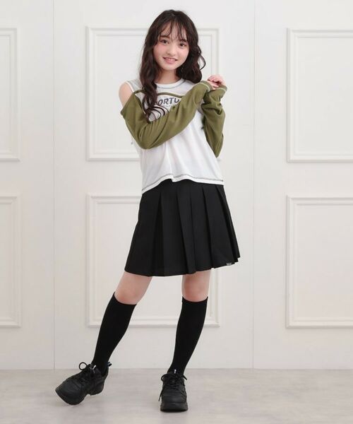 PINK-latte / ピンク ラテ カットソー | レイヤード風肩あきロンT | 詳細19