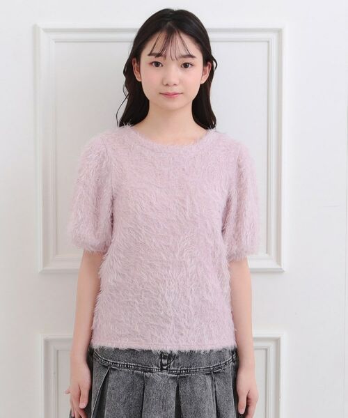 PINK-latte / ピンク ラテ ニット・セーター | ふわふわパフスリーブ半袖トップス | 詳細1
