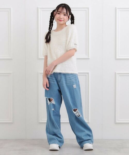 PINK-latte / ピンク ラテ ニット・セーター | ふわふわパフスリーブ半袖トップス | 詳細10