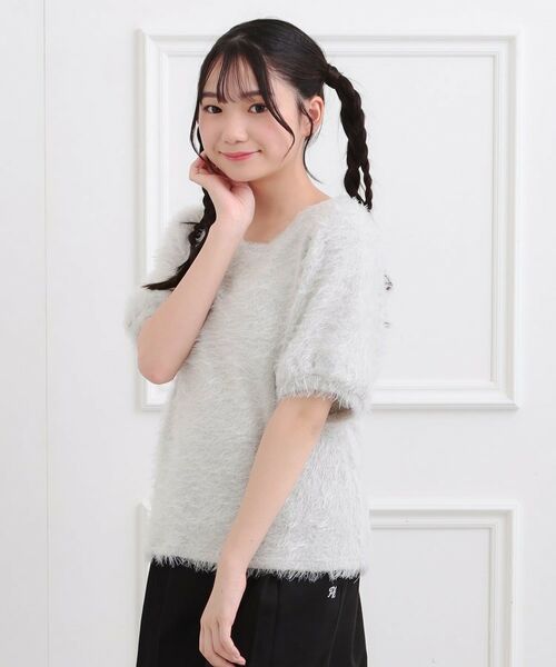 PINK-latte / ピンク ラテ ニット・セーター | ふわふわパフスリーブ半袖トップス | 詳細12