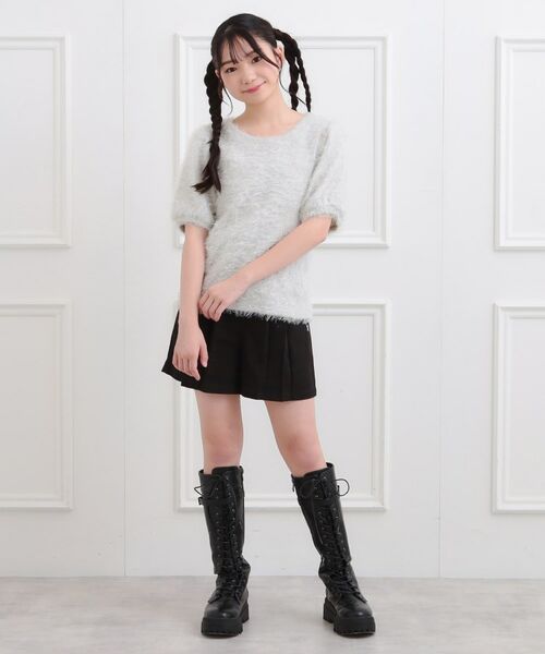 PINK-latte / ピンク ラテ ニット・セーター | ふわふわパフスリーブ半袖トップス | 詳細13