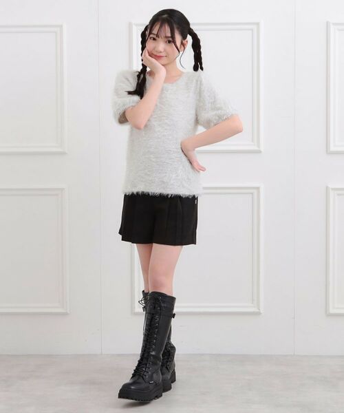 PINK-latte / ピンク ラテ ニット・セーター | ふわふわパフスリーブ半袖トップス | 詳細14