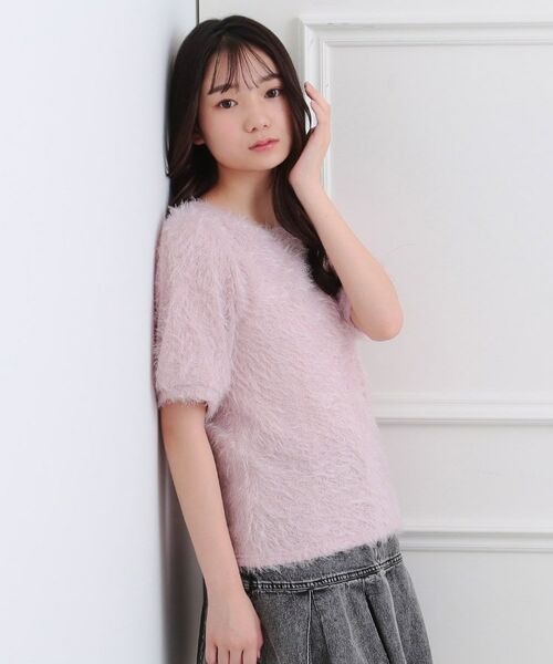 PINK-latte / ピンク ラテ ニット・セーター | ふわふわパフスリーブ半袖トップス | 詳細16