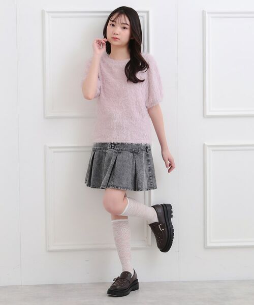 PINK-latte / ピンク ラテ ニット・セーター | ふわふわパフスリーブ半袖トップス | 詳細17