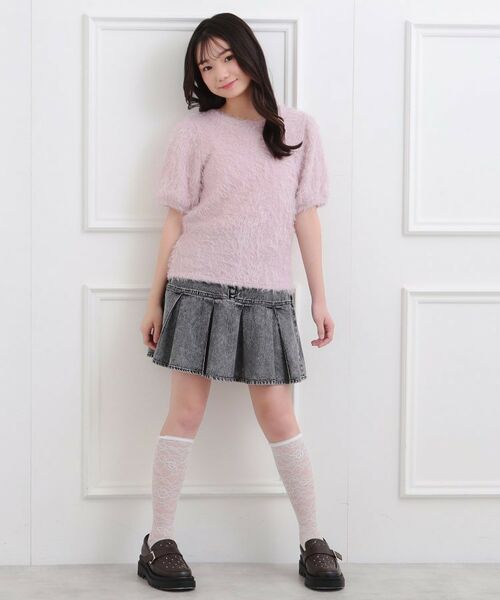 PINK-latte / ピンク ラテ ニット・セーター | ふわふわパフスリーブ半袖トップス | 詳細18