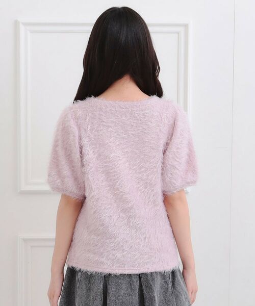 PINK-latte / ピンク ラテ ニット・セーター | ふわふわパフスリーブ半袖トップス | 詳細3
