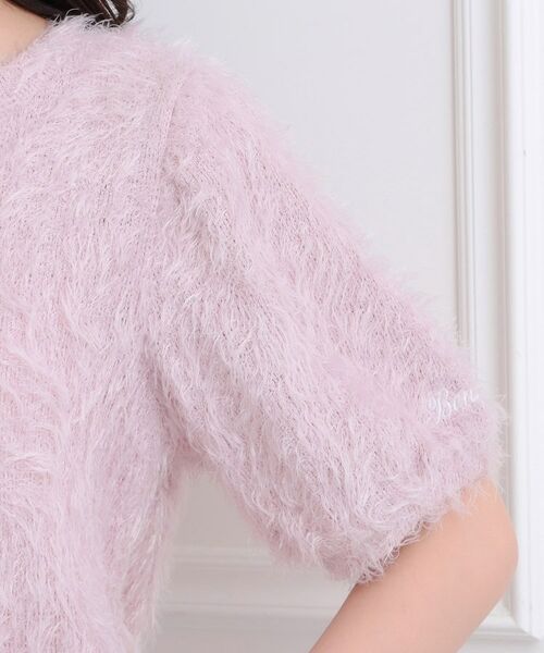 PINK-latte / ピンク ラテ ニット・セーター | ふわふわパフスリーブ半袖トップス | 詳細5