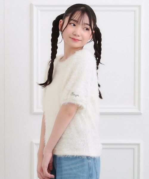 PINK-latte / ピンク ラテ ニット・セーター | ふわふわパフスリーブ半袖トップス | 詳細8