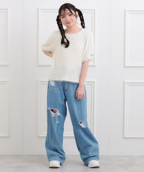 PINK-latte / ピンク ラテ ニット・セーター | ふわふわパフスリーブ半袖トップス | 詳細9