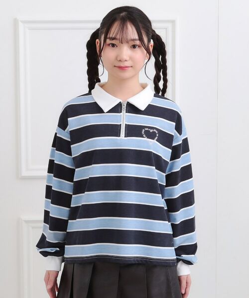 PINK-latte / ピンク ラテ ポロシャツ | 衿付きビッグラガーシャツ | 詳細1