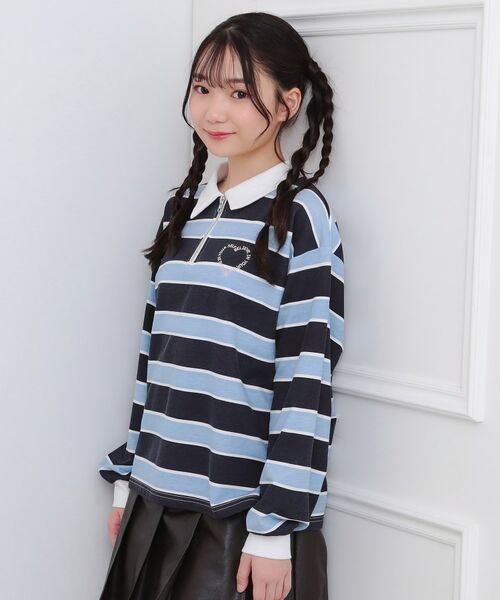 PINK-latte / ピンク ラテ ポロシャツ | 衿付きビッグラガーシャツ | 詳細15