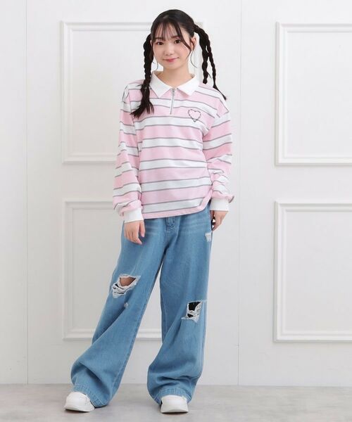 PINK-latte / ピンク ラテ ポロシャツ | 衿付きビッグラガーシャツ | 詳細8