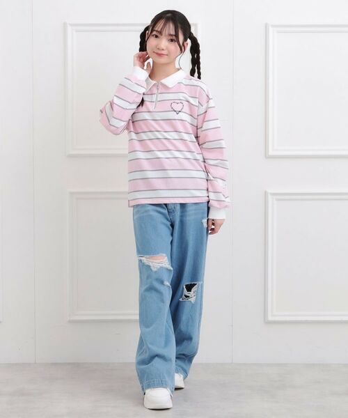 PINK-latte / ピンク ラテ ポロシャツ | 衿付きビッグラガーシャツ | 詳細9