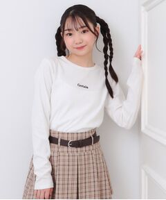 PINK-latte / ピンク ラテ カットソー | シンプルテレコプルオーバー