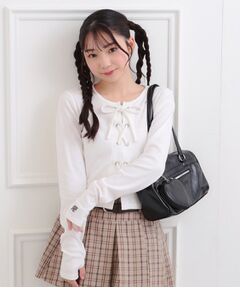 PINK-latte / ピンク ラテ カットソー | レースアップテレコプルオーバー