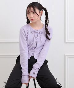 PINK-latte / ピンク ラテ カットソー | レースアップテレコプルオーバー