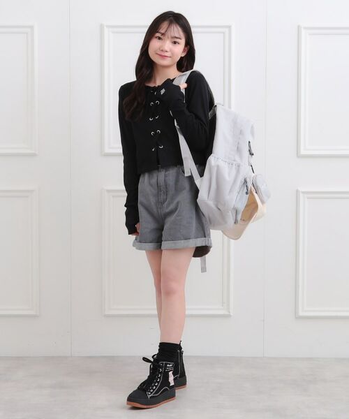 PINK-latte / ピンク ラテ カットソー | レースアップテレコプルオーバー | 詳細14