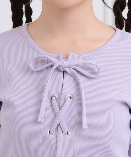 PINK-latte / ピンク ラテ カットソー | レースアップテレコプルオーバー | 詳細4