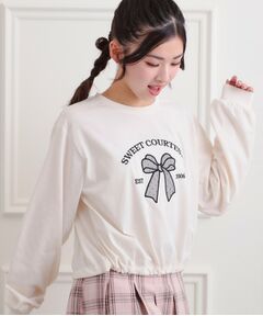 PINK-latte / ピンク ラテ カットソー | 裾ドロストチュールプルオーバー