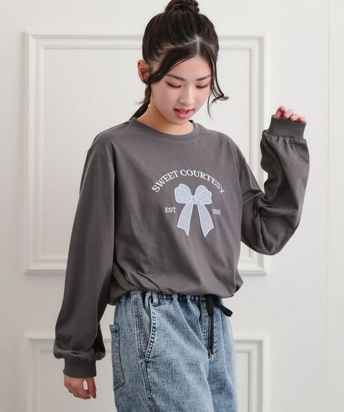 PINK-latte / ピンク ラテ カットソー | 裾ドロストチュールプルオーバー | 詳細12