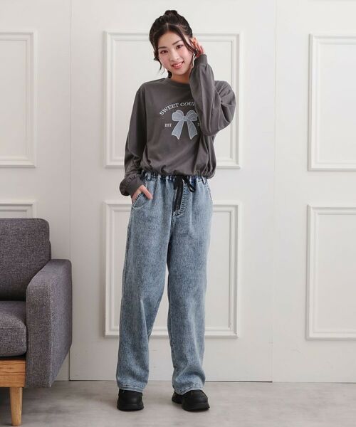 PINK-latte / ピンク ラテ カットソー | 裾ドロストチュールプルオーバー | 詳細13