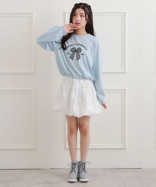 PINK-latte / ピンク ラテ カットソー | 裾ドロストチュールプルオーバー | 詳細16