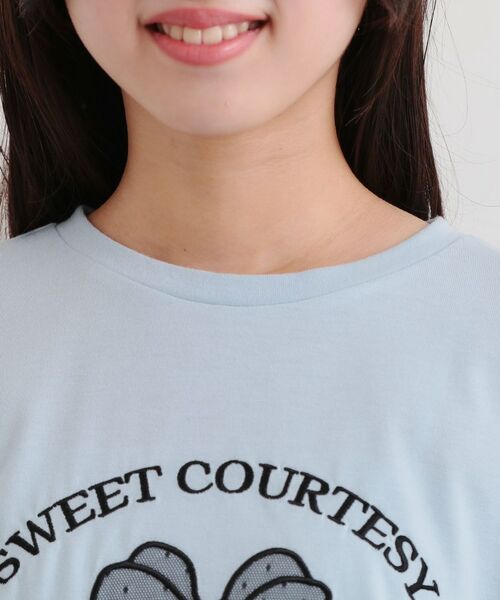 PINK-latte / ピンク ラテ カットソー | 裾ドロストチュールプルオーバー | 詳細4