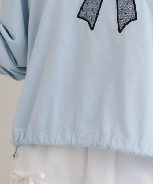 PINK-latte / ピンク ラテ カットソー | 裾ドロストチュールプルオーバー | 詳細6