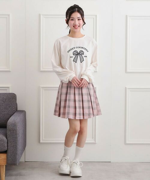 PINK-latte / ピンク ラテ カットソー | 裾ドロストチュールプルオーバー | 詳細9