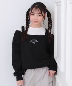 PINK-latte / ピンク ラテ カットソー | ラメ裏毛オフショル風プルオーバー