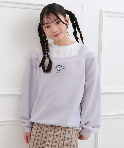 PINK-latte / ピンク ラテ カットソー | ラメ裏毛オフショル風プルオーバー | 詳細10