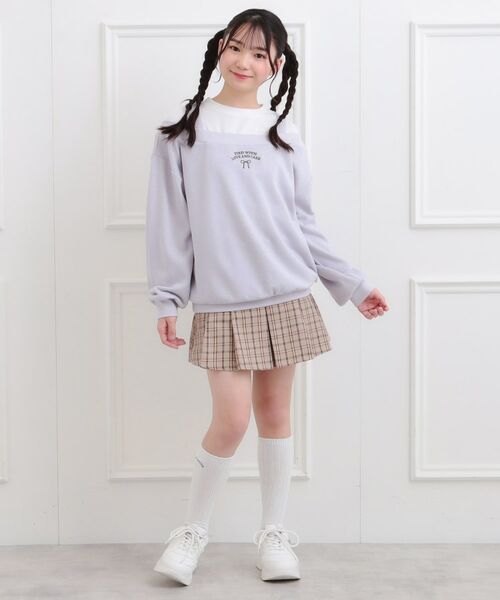 PINK-latte / ピンク ラテ カットソー | ラメ裏毛オフショル風プルオーバー | 詳細11