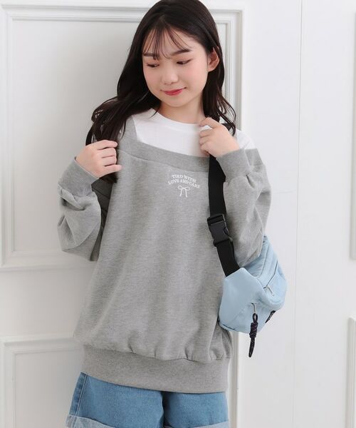 PINK-latte / ピンク ラテ カットソー | ラメ裏毛オフショル風プルオーバー | 詳細14