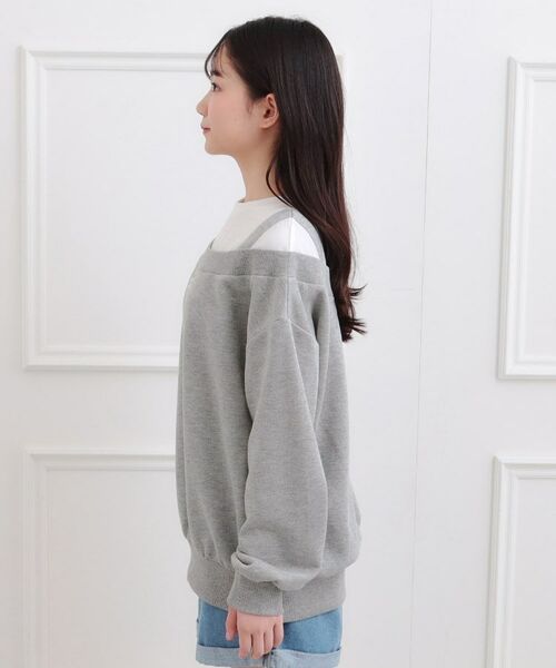 PINK-latte / ピンク ラテ カットソー | ラメ裏毛オフショル風プルオーバー | 詳細2