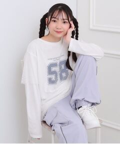 PINK-latte / ピンク ラテ カットソー | メッシュレイヤード風ロングT