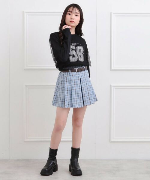 PINK-latte / ピンク ラテ カットソー | メッシュレイヤード風ロングT | 詳細13