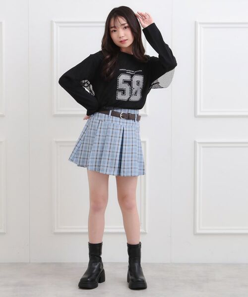 PINK-latte / ピンク ラテ カットソー | メッシュレイヤード風ロングT | 詳細14